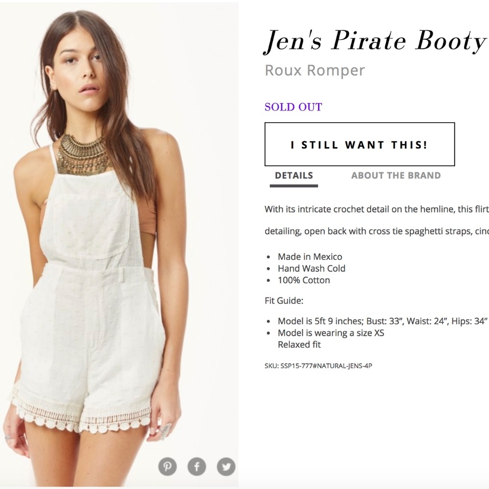 Jen's Pirate Booty Roux Romper - Picture 7 of 8